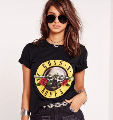 Miss Guided - T-shirt noir logo Guns N Roses