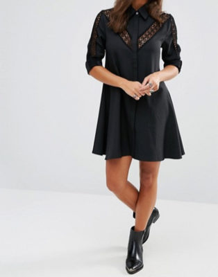 Glamorous Petite - Dress Lace Insert folk style