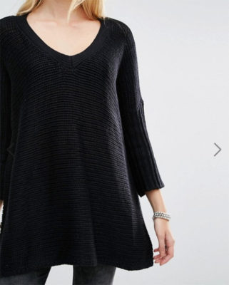 Noisy May - oversize sweater knit with deep V-neck