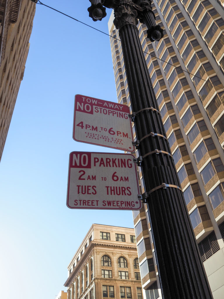 Parking signs without francisco