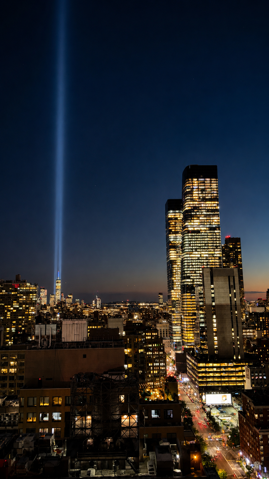 Tribute in Light dans le ciel de New York le 11 septembre